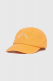 Cumpara ieftin Roxy șapcă de baseball din bumbac culoarea portocaliu, cu imprimeu
