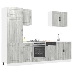 vidaXL Set de dulapuri de bucătărie 7 piese &bdquo;Kalmar&rdquo; lemn Sonoma gri 3314767