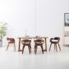 VidaXL Scaun de bucătărie, 6 buc., gri &icirc;nchis, textil și lemn curbat 279478