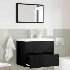 vidaXL Set de Mobilă pentru Baie 2 pcs Stejar Negru 57 x 37 x 45 cm