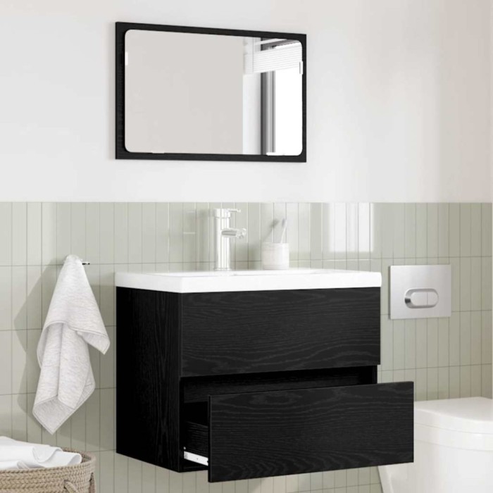 vidaXL Set de Mobilă pentru Baie 2 pcs Stejar Negru 57 x 37 x 45 cm 875434