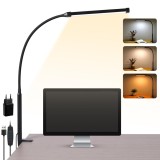 Lampă de birou LED cu clema, lampă de birou cu reglare a intensității luminoase, cu 3 culori și 10 niveluri de strălucire, lampă de birou cu lumină de