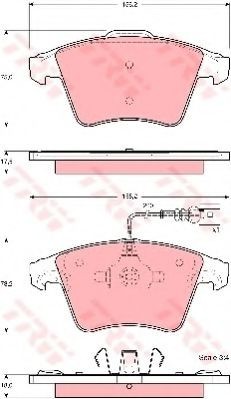 Set placute frana,frana disc VW TRANSPORTER V platou / sasiu (7JD, 7JE, 7JL, 7JY, 7JZ, 7FD) (2003 - 2016) TRW GDB1556 foto