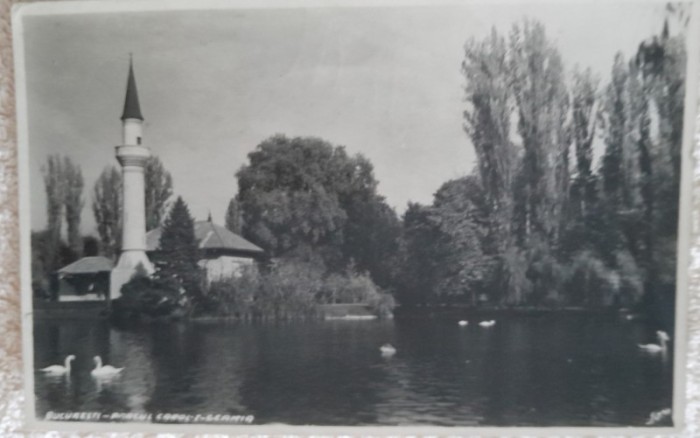 Carte postala, Bucuresti, parcul Carol, 1929