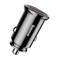 Incarcator Baseus Circular, Dual USB, Putere 30W, Quick Charge 3.0, Black foto