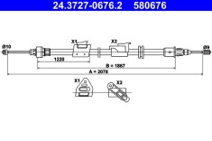 ATE 24.3727-0676.2 Cablu, frana de parcare