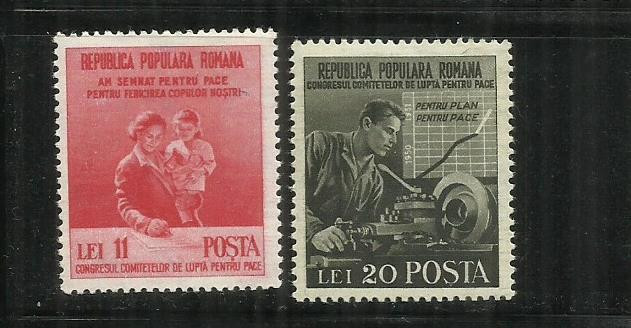 ROMANIA 1950 - LUPTA PENTRU PACE, MNH - LP 270