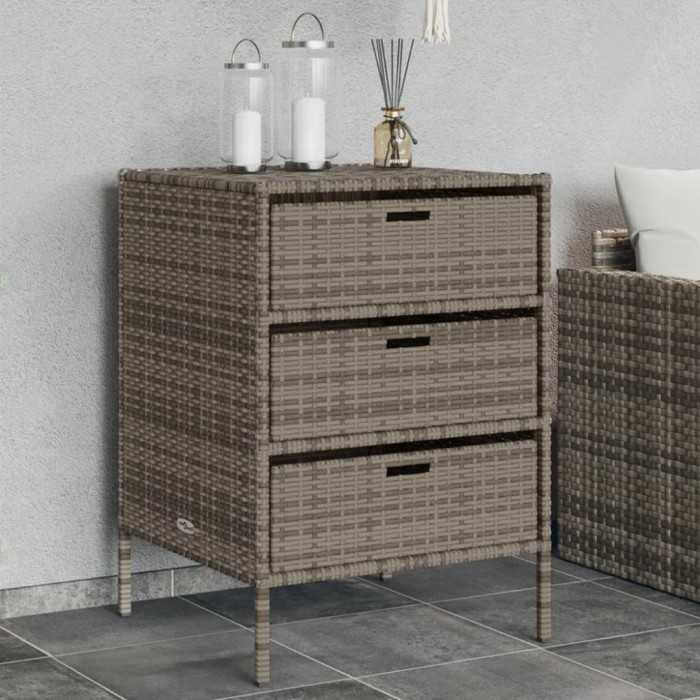 Gossi dulap depozitare de gradina, gri, 55x59x80 cm, poliratan
