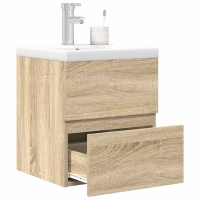 vidaXL Set mobilier de baie, 2 piese, stejar sonoma, lemn prelucrat foto