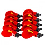 Set 10 Adapatoare Pasari Mica, Rotunda, Plastic, 15cm x 11.5cm, Rosu - Pentru Rozatoare si Pasari