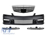 Bumper frontal A Design tip S63, S65 cu grila crom/neagra potrivit pentru Mercedes S-Class W221 2006-2013 cu lumini de zi Performance AutoTuning