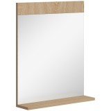 HOMCOM Oglindă de Perete pentru Baie cu Raft Deschis Oglindă pentru Intrare Hol 50x12x60 cm Stejar | Aosom Romania