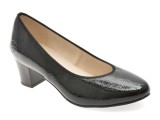 Pantofi RIEKER negri, 44650, din piele ecologica lacuita
