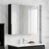 vidaXL Dulap cu oglindă pentru baie Stejar Negru 73.5 x 15.5 x 70 cm 889256