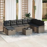 VidaXL Set de canapele pentru grădină 9 pcs Gri 297.5 x 187.5 x 85 cm