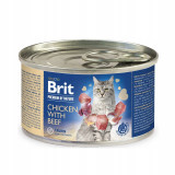 Set 6 conserve pentru pisici, Brit, Pui vita, 200 g