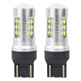 Bec Led 24SMD 3030 12/24V Pozitie frana 7443 W21/5W T20 Canbus 2buc - Alb Garage AutoRide