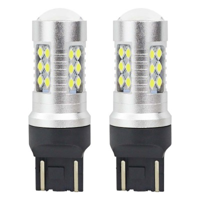 Bec lumini de zi tip LED T20 W2.1x9.5d, W21/5W 12-24V, 24 SMD 3030, 6.2W , AMIO, Set 2 buc foto