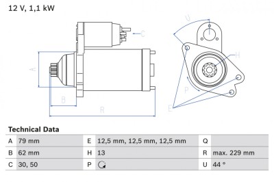 BOSCH 0 986 029 110 starter foto