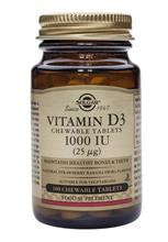 Vitamin D3 1000UI Chewable Solgar 100tb Cod: 2332slg foto