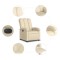 Fotoliu rabatabil electric, crem, material textil - 8