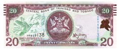 Trinidad Tobago 20 Dolari 2006-2015 P-49b UNC