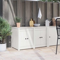 vidaXL Dulap de bucătărie Alb 106 x 55 x 64 cm Lemn masiv de pin