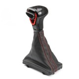 Nuca si manson din piele, pentru schimbator de viteze cutie automata, compatibil cu Audi A3, A4, A5, A6, Q5, Q7 S-line - Carbon