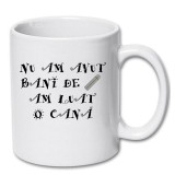Cana alba personalizata &quot; Nu am avut bani de termos, am luat o cana&quot;, INOVATIX&reg;. 330ml