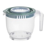 Bol de mixare transparent cu indicator de măsurare, 2,2 L, cu m&acirc;ner și capac, CMCLASS