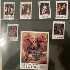 leshotho - serie timbre pictura religie craciun nestampilata MNH