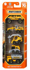 MATCHBOX SET 5 MASINUTE METALICE MBX CONSTRUCTION IV SCARA 1:64 SuperHeroes ToysZone foto