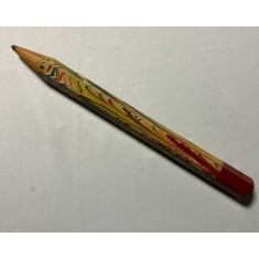Creion Gigant de Colecție (36.5 cm) &ndash; Finisaj Marmorat Artizanal, Vintage (cca. 1960&ndash;1980)