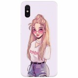 Husa silicon pentru Xiaomi Mi 8 Pro, Girl Look