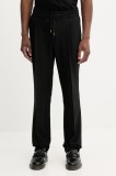 HUGO pantaloni din l&acirc;nă culoarea negru, cu fason chinos, 50544673