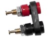 Conector Banană Mueller 3mm, 5A, Negru, Soclu Dublu, Montare Panou