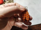 Cercei vintage argint cu pietre oranj