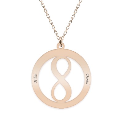 Eternity - Colier personalizat infinit in cerc din argint 925 placat cu aur roz foto