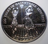 F.574 NIUE BASKETBALL CENTENNIAL 5 DOLLARS 1991