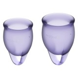 Set 2 cupe menstruale silicon Satisfyer Feel Confident mov 15 si 20 ml