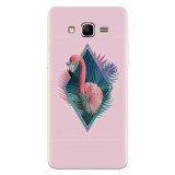 Husa silicon pentru Samsung Grand Prime, Flamingo With Sunglass