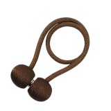 Cumpara ieftin Prindere magnetica ciocolatiu pentru perdele si draperii, 44 x 3 cm, snur decorativ impletit din poliester, magnet rezistent, accesoriu pentru ferestr