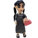 Papusa Wednesday Addams Family muzicala in rochie cu fantome 34 cm
