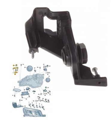 Set reparatie far SKODA KAROQ, 08.2017-04.2022; KAROQ, 02.2022-, partea dreapta, original, cu suruburi de montare; lateral, foto