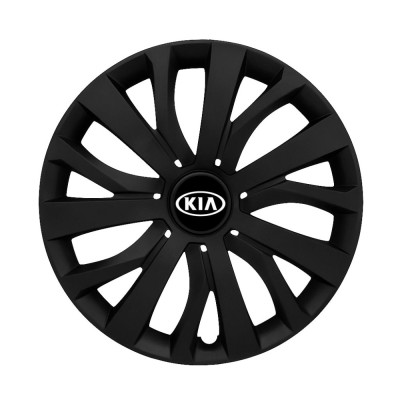 Set 4 capace roti 15 inchi (R15) compatibile KIA, Model - 345 Black Edition foto