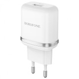 Incarcator Retea USB Borofone BA36A, QC3.0, 18W, 1 X USB, Alb