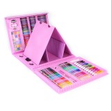 Set 208 Piese, Complet pentru Pictura si Desen, Tip Servieta, 3-12 Ani, 32.6 x 27.7 x 6 cm, Roz