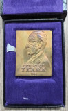 Placheta bronz centenar Tristan Tzara 1996, medalist Teodor Zamfirescu
