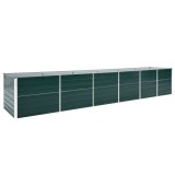 Gossi strat inaltat de gradina, verde, 480x80x77 cm, otel galvanizat