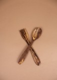 Set lingura si furculita din lemn de măslin 25 cm